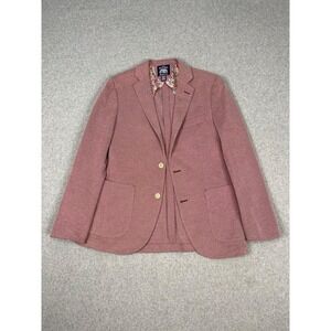 Savile Row Notch Lapel Gantona Blazer Mens 38R Red 2 Button Unstructured